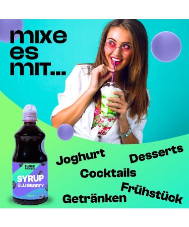 Bubble Mania Blueberry Syrup for Bubble Tea | 500ml - Perfect for Cocktails Ice Cream & Cakes - Buy Online on GoSupps.com