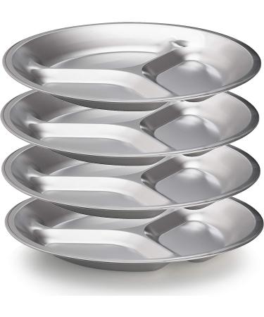 Stainless Steel Plate Set - 8.25 Ultra-Portable Dinnerware Set of 3 Sectioned Plates | BPA Free | Ideal for Outdoor Camping, Hiking, Picnic, BBQ, Beach | Includes Mesh Travel Bag - Buy Online on GoSupps.com