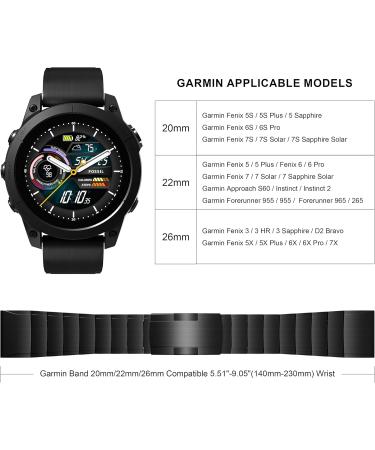 Buy KSKSPE 26mm Stainless Steel Bracelet for Garmin Fenix 6X/5X/3 HR - Classic Upgrade Replacement Band - Buy Online on GoSupps.com