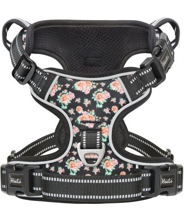 Shop Heele Dog Crockery & Adjustable Reflective Harness for Medium Dogs - Breathable Anti-Pull Padded Handle Floral-Black Design | International Shipping  - Buy Online on GoSupps.com