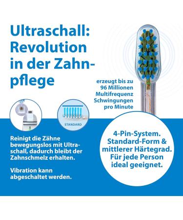 Emmi-Dent Ultrasound Toothbrush Platinum Carbon - Ideal for Sensitive Teeth & Gums | Electric Toothbrush for Family & Kids - Blue - Buy Online on GoSupps.com
