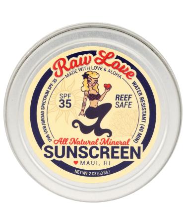 RAW LOVE All Natural Mineral Sunscreen  2 OZ