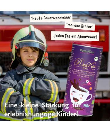 Rawkao Kids Organic Sugar-Free Drinking Chocolate - Carob Cocoa Yacon Lucuma Maca Superfood Powder 170g | Pureeraw - Buy Online on GoSupps.com