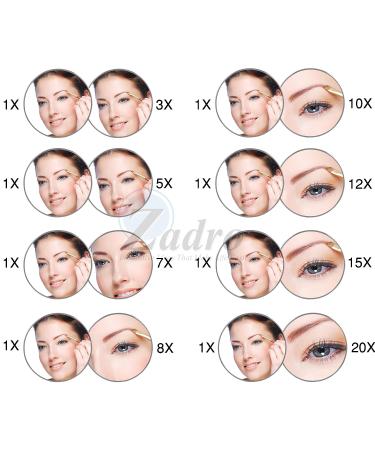 Zadro Round Makeup Mirror 5X 1X Magnification, Rotating Head, 7W x 10H - Non-Lighted, Desk Vanity Mirror - Buy Online on GoSupps.com