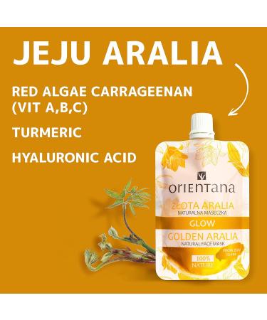 Orientana - Glow Face Mask Golden Aralia & Turmeric | Natural & Vegan | Hydrating Moisturising Glowing Soothing Brightening Normal Skin | Anti Ageing Wrinkle & Redness Reducer - 30ml - Buy Online on GoSupps.com