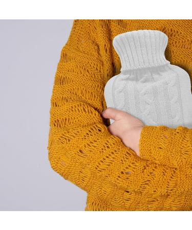 KEPLIN Cosy Hot Water Bottle with Knitted Cover - Relieves Body Aches & Pains Washable Safe & Durable Heating Pad - Ideal Cosy Nights & Gifts - Large 2L (Cream) Cream Knitted - Buy Online on GoSupps.com