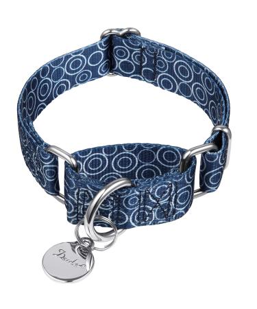 Dazzber martingale puppy collar-no pulling anti-coming.Pet collapse for extra small and small dogs adjustable 20.3 cm to 27.9 cm Marineblau -C.R.C X -Small 5/8 Inch Wide Marineblau -Concentric circles