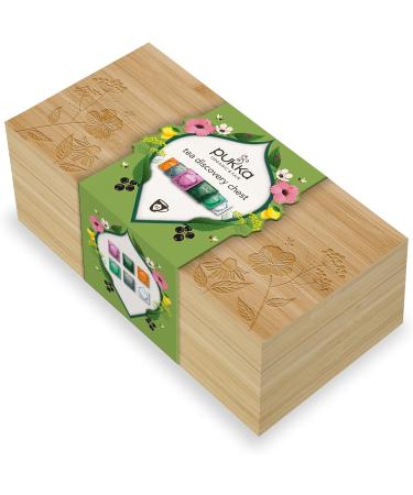 Pukka Herbs Herbal Tea Chest |Organic | Tea Collection | Reusable Sharing Box | 42 Sachets | 6 Flavours Ginger Chamomile Mint 42 Count (Pack of 1) - Buy Online on GoSupps.com