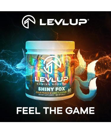LevlUp Shiny Fox Gaming Booster Energy Focus and Concentration Drink Powder for Gamers with Taurine Caffeine L-Tyrosine and Vitamin B12 Peach and Lime Flavour 320 g 40 Servings - Buy Online on GoSupps.com