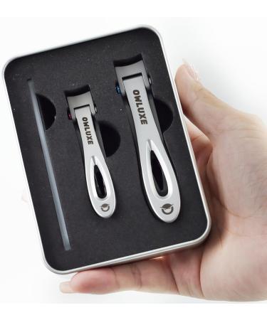 Toe Nail Clippers for Thick Nails - Ultra Sharp Wide Jaw Nail Clippers with Catcher for Fingernails & Toenails - Heavy Duty Curved Edge Nail Clipper Set by Owluxe in Gift Box for Men Women & Elderly - Buy Online on GoSupps.com