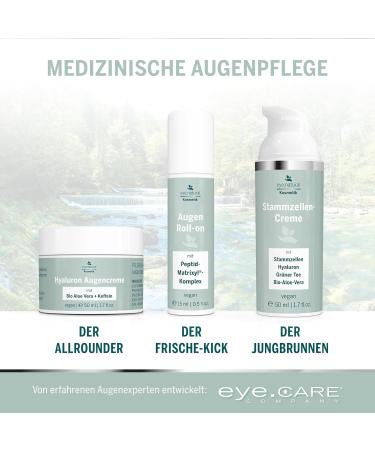 Eye Natural Eyo Roller - Vegan Anti-Wrinkle Eye Cream for Dark Circles & Tear Bags | Cooling Peptide Matrixyl Complex for Daily Eye Care - Buy Online on GoSupps.com