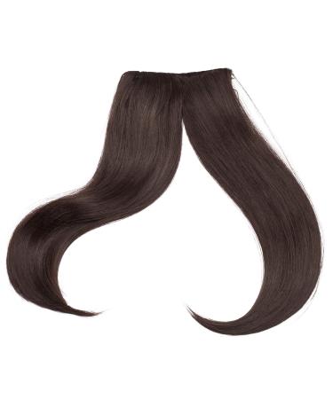 SEGO Pony Hairpiece 2 Clips Extensions Fringe Bangs One Piece In Front Hair Hair Extension like Real Hair Dark Brown