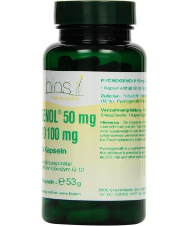Bios Pycnogenol 50 mg & Coenzyme Q-10 100 mg - 100 Capsules | Premium Antioxidant Supplement - International Shipping Available - Buy Online on GoSupps.com