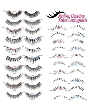 20 Pairs Wispy Mink Top & Bottom False Eyelashes Set with Applicator - Reusable Faux Mink Anime Lashes for Cosplay - Buy Online on GoSupps.com