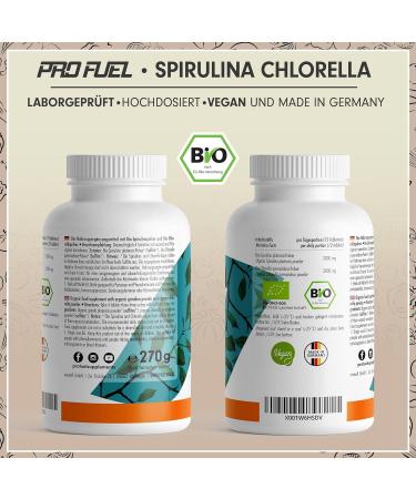 Buy Bio Spirulina & Chlorella Tablets - 3000 mg Each | 100% Vegan Organic High-Dosed Lab-Tested | 1620 Pressings - Buy Online on GoSupps.com