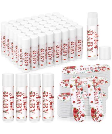 Dansib 24 Sets Strawberry Baby Shower Favors for Guests Strawberry Lip Balms and Nail File a Berry Sweet Baby Is on The Way Gifts Bulk Fruit Party Supply Thank You Souvenirs for Gender Reveal