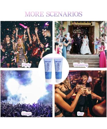 Buy 2 Pieces Mermaid Sequin Body Glitter Gel - Chunky Sparkling Makeup for Festivals & Birthdays | Includes Brushes - Blue - Buy Online on GoSupps.com