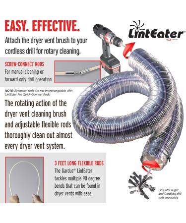 Gardus R3203612 Dryer Cleaning Kit - 12' Extension Rods for LintEater Rotary Vent Cleaner | Flexible 3 Rod System - Buy Online on GoSupps.com
