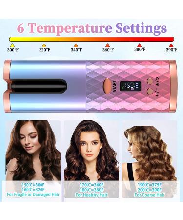 Rechargeable Cordless Automatic Hair Curling Iron | Fast Heating, 6 Temps & Timers, Auto Shut-Off for Styling - Buy Online on GoSupps.com