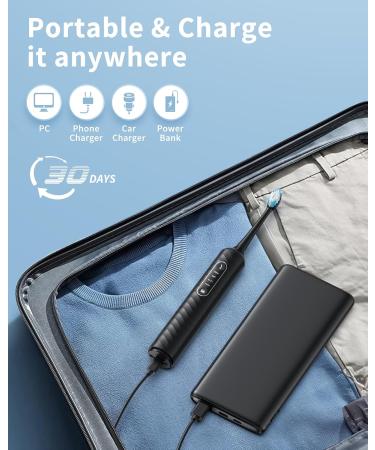 Buy Electric Toothbrush with Water Flosser - 3 in 1 Cordless Combo Portable for Travel & Home 10 Piece Set - Ideal for Multiple Users - Black - Buy Online on GoSupps.com