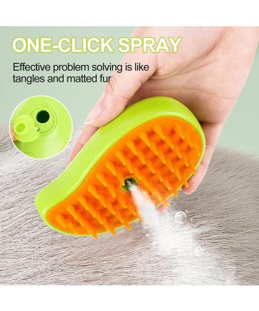 Steamy Cat Brush - 3 in 1 Cat Steamer Brush Cat Spray Massage Comb Multifunctional Dog Steamer Brush Cat Grooming Brush Pet Hair Removal Comb for Cat (Green) - Buy Online on GoSupps.com