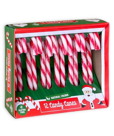 Mijoma Strawberry Candy Canes - Natural Red/White Striped Christmas Tree Decorations & Gift Hangers (12 x 12g Pack) - Buy Online on GoSupps.com