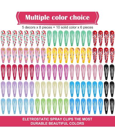 100Pcs Snap Hair Clips 2.76 Inch Metal Barrettes in Assorted Colors - Non-Slip Hair Accessories for Girls, Women, Kids, Teens - 100pcs Colorful Set - Buy Online on GoSupps.com