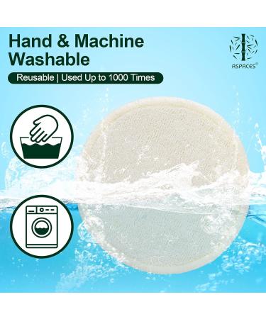 ASPACES Reusable Makeup Remover Pads - 20 Packs Natural Bamboo Cotton Rounds Eco-Friendly for All Skin Types with Cotton Laundry Bag White - Buy Online on GoSupps.com