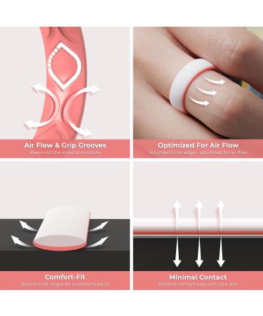 ThunderFit Silicone Wedding Bands for Women - Breathable 2 Layer Multipack | 5.5mm Wide & 1.5mm Thick | Variety Colors (Black-White Marble-Black Light Red) | Sizes 6.5-7 - Buy Online on GoSupps.com