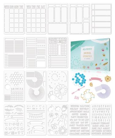 16Pcs Journal Stencils Set - Time Saving Bullet Journaling Supplies/Accessories Kit -Ultimate Productivity Planner Stencil for Bullet Journal Stencils A5 Dotted Journals - Buy Online on GoSupps.com