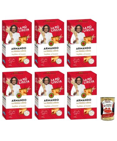 Italian Gourmet E.R. Armando La Penna Liscia 500 g 100% Italian Pasta Bronzed Pasta Set of 6 + 400 g Box