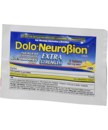 Neurobion Dolo Pain Reliever Fever Reducer Extra Strength Fuerte Alivia el Dolor Reduce la Fiebre Dispenser 50 x 2 Tablets - Buy Online on GoSupps.com
