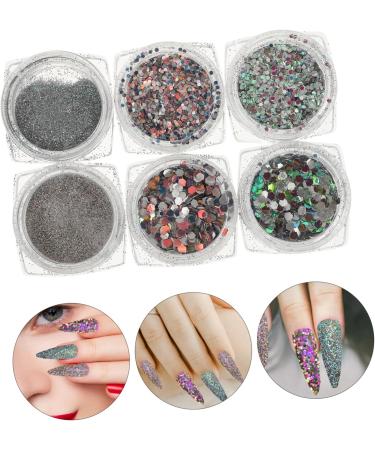  MUCKLILY Nail Art Glitter Sequins 6 Colors Nails Glitter Flakes Nail Art Supplies Shiny Acrylic Nails Powder Confetti Nail Sparkle Glitter For Nails Decoration Manicure - Buy Online on GoSupps.com