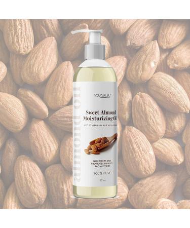 Sweet Almond Moisturizing Oil 12oz - Deeply Moisturizing & Cleansing for Dry, Irritated Skin - All Natural Ingredients - Fast Absorbing for Body & Face - Unscented - Buy Online on GoSupps.com