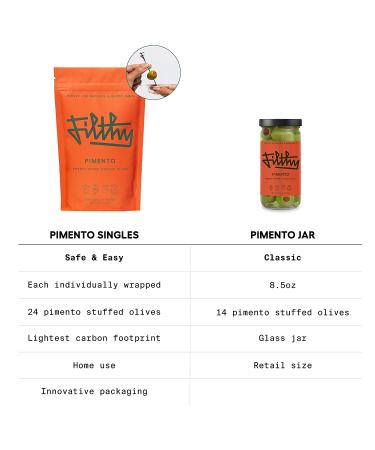 Premium Filthy Pimento Stuffed Olives - Non-GMO, Vegan & Gluten Free - 8.5oz Jar with 14 Spanish Pimento Olives - Buy Online on GoSupps.com