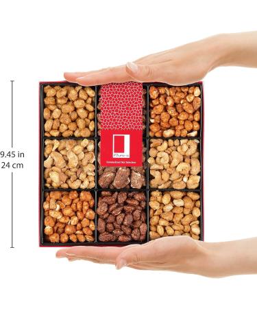 Rita Farhi Roasted & Caramelised Mixed Nut Selection Luxury Gift Box 940 g | Cashews Peanuts Pecans Almonds | Honey Roasted Salted & Chilli Flavours | Healthy Gourmet Food | Vegetarian | Kosher Luxury Mixed Nut Selection - Buy Online on GoSupps.com