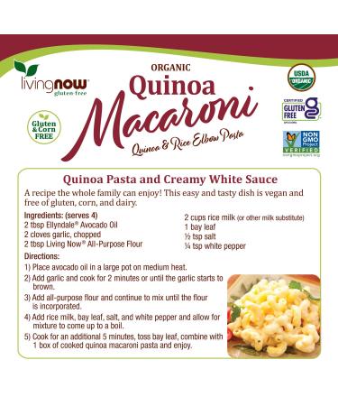 Now Foods Organic Quinoa Macaroni - Gluten-Free, 8 oz (227 g) | Healthy Pasta Alternative - Buy Online on GoSupps.com