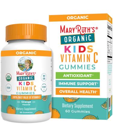 MaryRuth Organics Kids Vitamin C Gummies | Supplement for Immune Support & Overall Health | Vitamin C for Kids Ages 4+ | USDA Organic | Vegan | Non-GMO | 60 Servings