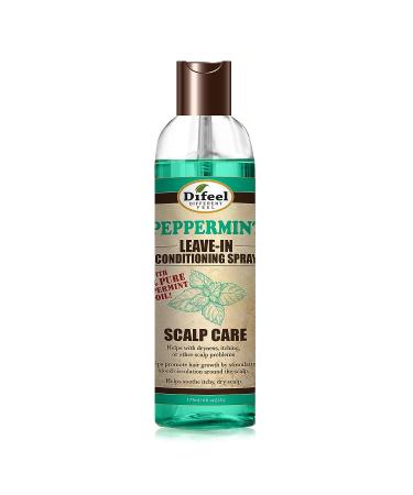 Difeel Scalp Care Leave in Conditioning Treatment with Peppermint Oil 6 oz. - Spray Cap & Dispensing Cap Included - Buy Online on GoSupps.com