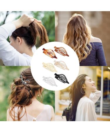 Duck Billed Hair Clips | Vintage French Design Side Slid Hairpin Retro No Slip Grip Hair Claw Clips Ultra Light Oval Barrette Jaw Clips Hair Accessories for Women Girls Transparent color - Buy Online on GoSupps.com