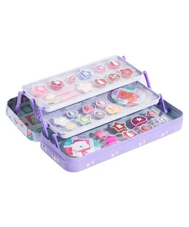 Lip Smacker 3-Tier Lip & Face Tin Gift Set, Kids Lip Gloss, Eyeshadow Set in Different Flavors and Shades, Hair Clips and Makeup Applicator Included