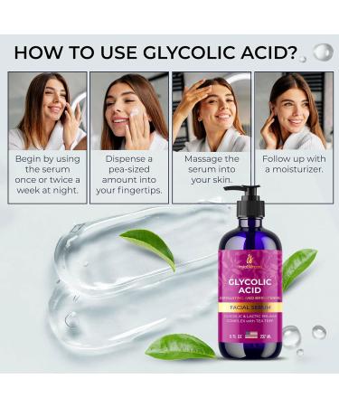 InstaSkincare Glycolic Acid Serum 15% - 8oz Extra Large for Radiant Skin Texture Improvement & Fine Lines - Best Serum for Uneven Tone - Buy Online on GoSupps.com