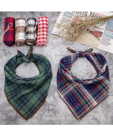 Remifa Dog Bandana 6PCS - Birthday Gift Washable Plaid Printing Bib Double Reversible Scarf Adjustable Accessories for Dogs and Cats - Buy Online on GoSupps.com