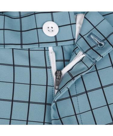 Lesmart Men's Light Blue Plaid Golf Pants | Stretchy & Breathable | 46W x 32L - Buy Online on GoSupps.com
