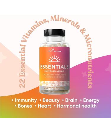 Women's Essentials Multivitamin - Immunity, Beauty, Brain, Energy, and Heart Health - 60 Vegetarian Soft Capsules - Buy Online on GoSupps.com