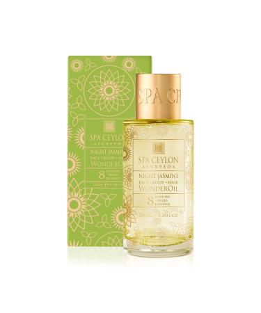 SPA CEYLON Wonder Oil Night Jasmine | Enriching Moisturizing Body Oil with Ayurvedic Herbs for Skin & Hair Vitality | Vegan & Organic | Non-Greasy
