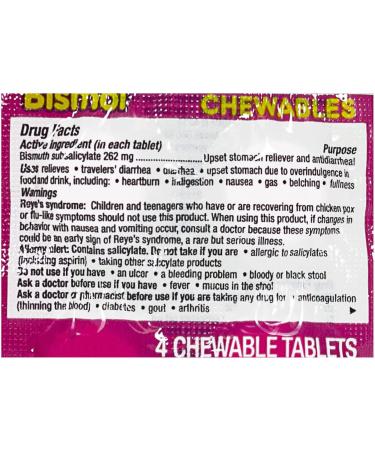 Pepto Bismol Chewables Dispenser - 32 Packs of 4 | Fast-Acting Relief for Indigestion & Upset Stomach - Buy Online on GoSupps.com