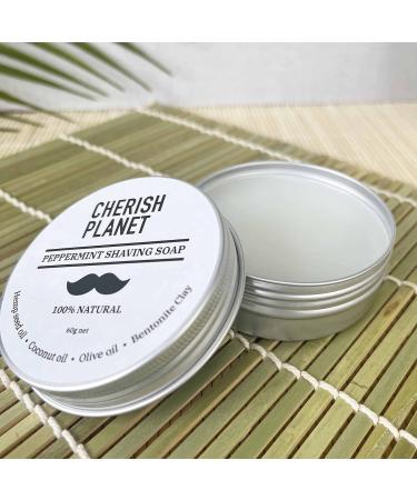Peppermint Shaving Soap: Natural Hemp & Coconut Oil | Reusable Metal Tin - Buy Online on GoSupps.com