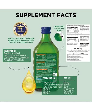 Moller s | Omega 3 for kids Cod Liver Oil | Nordic Omega-3 Dietary Supplements with EPA DHA Vitamin A D & E | Pure Natural cod Liver Oil Liquid | 166-year-old-brand | Tutti Frutti Taste | 500 ml Tutti Frutti 500 ml (Pack of 1) - Buy Online on GoSupps.com