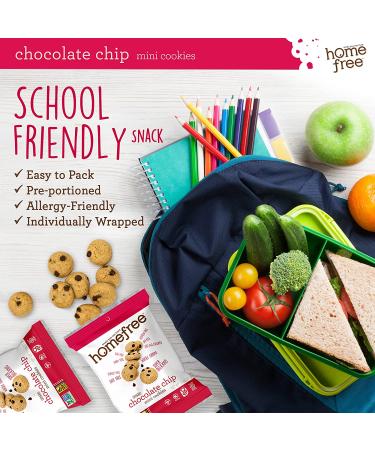Homefree Mini Chocolate Chip Cookies - Gluten Free, Nut Free, Vegan - 1.1 oz Individually Wrapped Packs (Pack of 10) - Buy Online on GoSupps.com